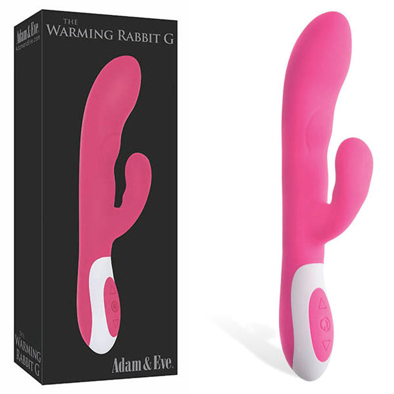 Adam & Eve The Warming Rabbit G - Pink 21.6 cm (8.5'') USB Rechargeable Warming Rabbit Vibrator Adam & Eve